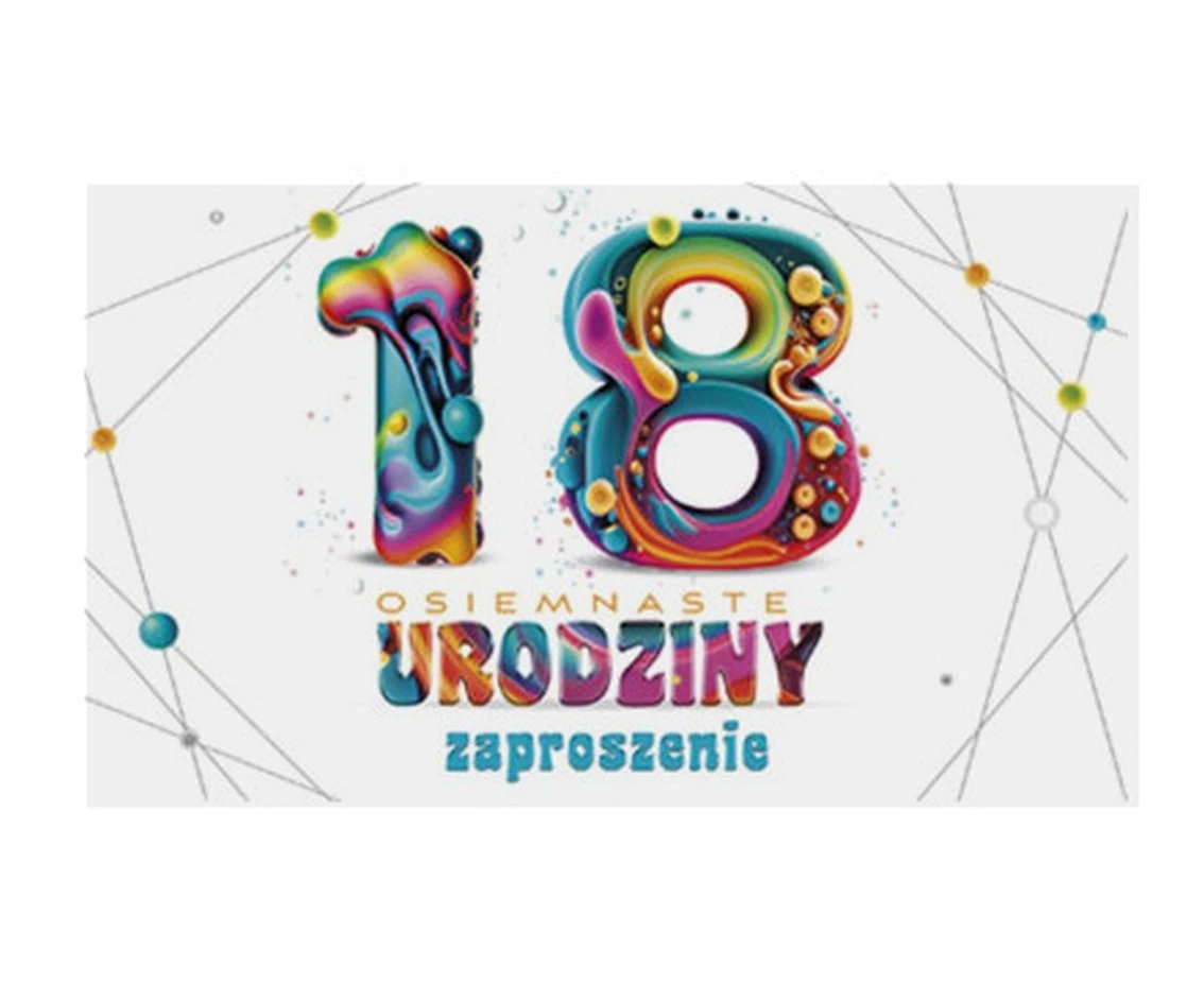 Zaproszenie Z 160x95 Urodziny 18-stka Grafika - Chłopak, Dziewczyna, Kolor, 10 szt.