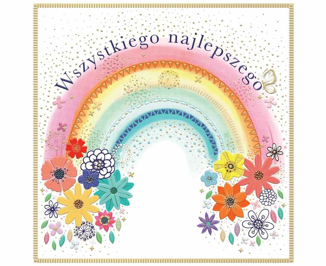 Kartka okolicznościowa TĘCZA Z KWIATAMI , 1 szt.