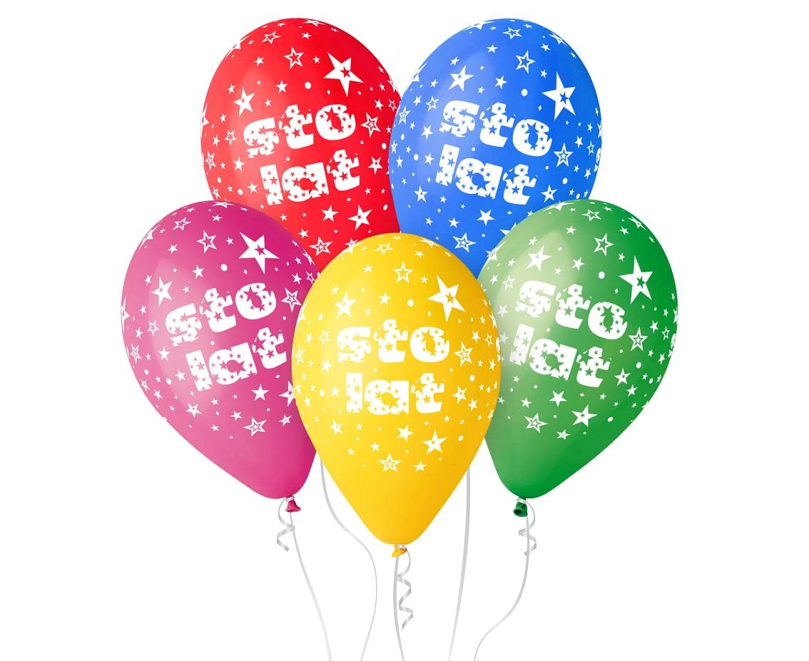 Balony Gemar 12", pastel premium "sto lat", 5szt.