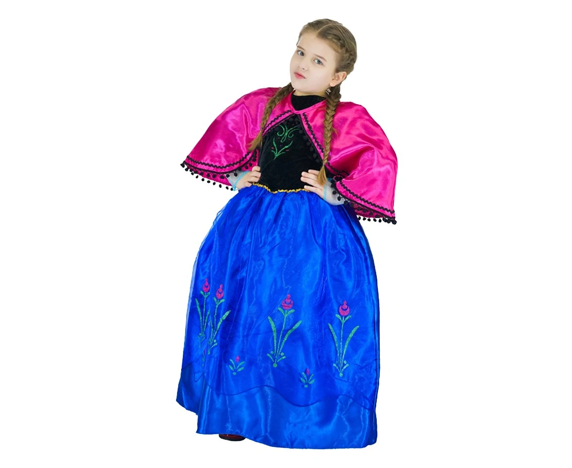 Zestaw dla dzieci Księżniczka różowo-niebieska (sukienka, peleryna), rozm. 130/140 cm
