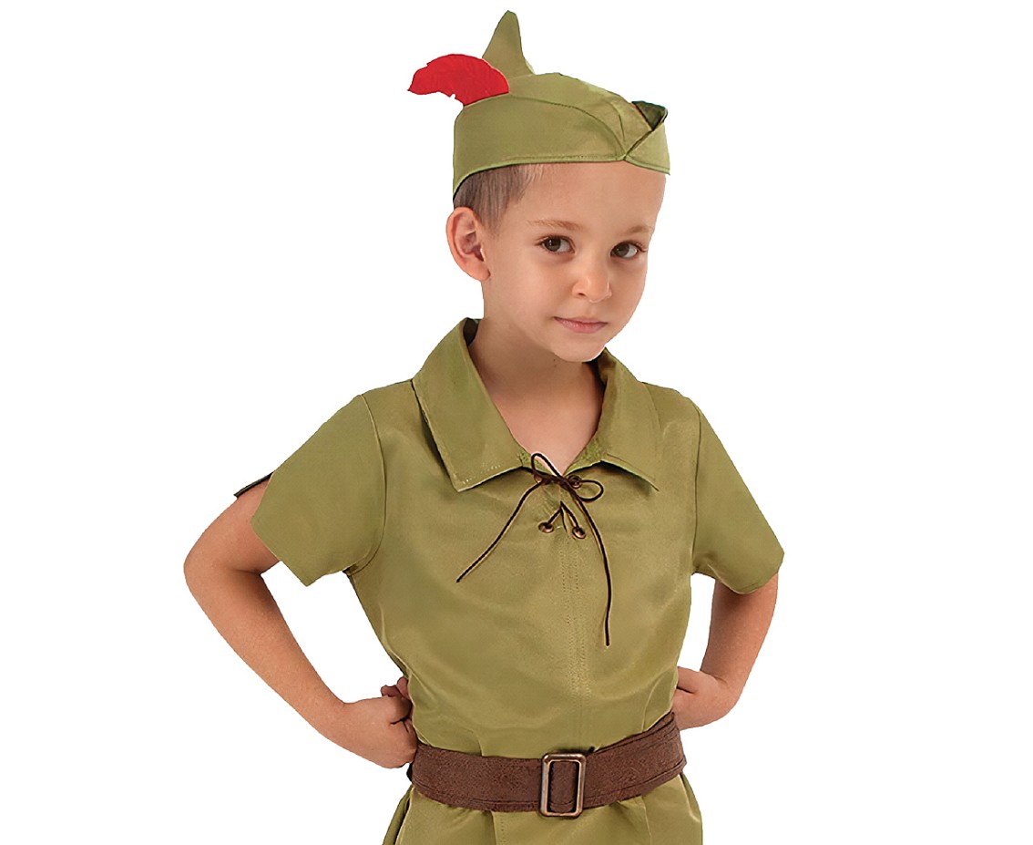 Zestaw dla dzieci Leśny bohater (kapelusz, pasek, bluzka, spodnie), rozm. 130/140 cm