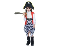 Zestaw dla dzieci Piratka (kapelusz, koszula, pasek, spódnica), rozm. 130/140 cm