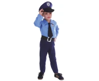 Zestaw dla dzieci Policjant (koszula, krawat, kapelusz), rozm. 110/120 cm