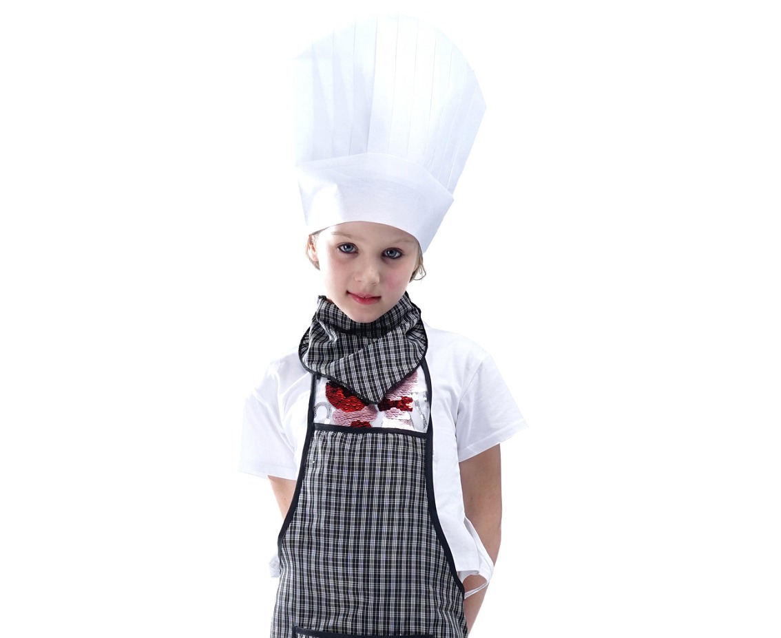 Zestaw dla dzieci Szef kuchni (kapelusz, apaszka, fartuch), rozm. 130/140 cm