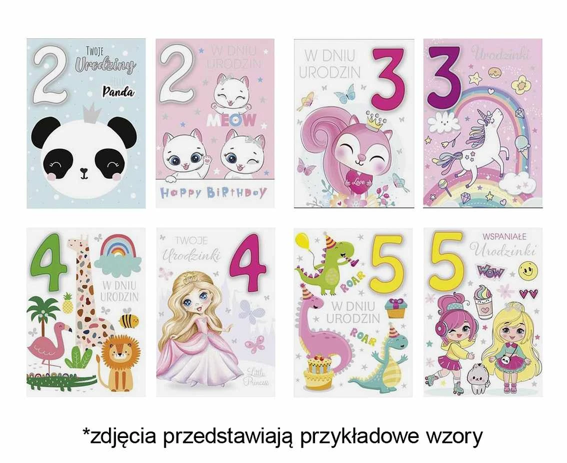 Laurka z cyframi na gąbkach exclusive 117x167 Urodziny Dziecięce 2 zest. 766 Dziecięce - Cyfry, Dziewczynka