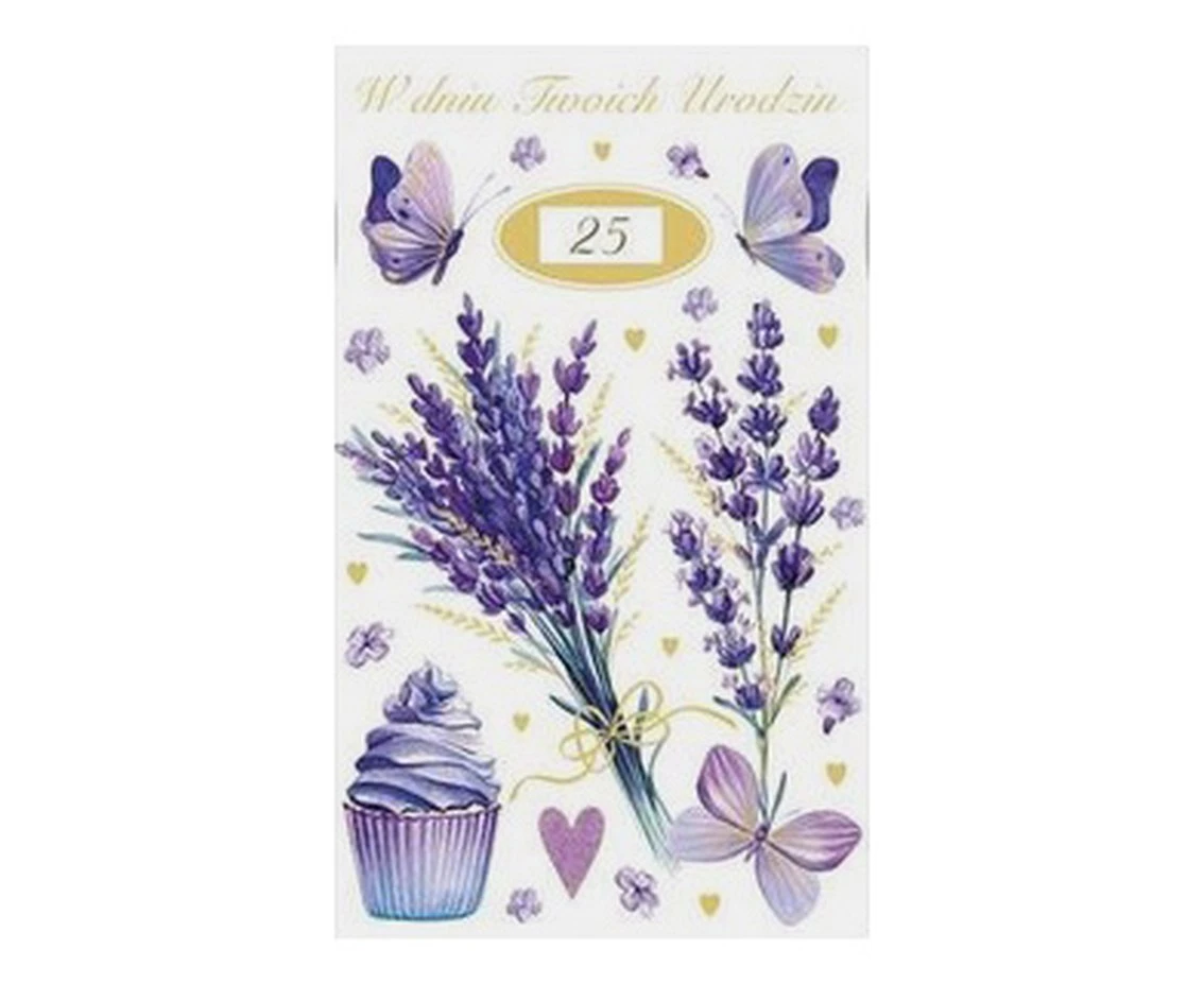 Laurka z cyframi na kółkach LO 115x190 Urodziny zest. 753 Kwiaty - Akwarela, Cyfry, Kobiece, Młodzieżowe KK