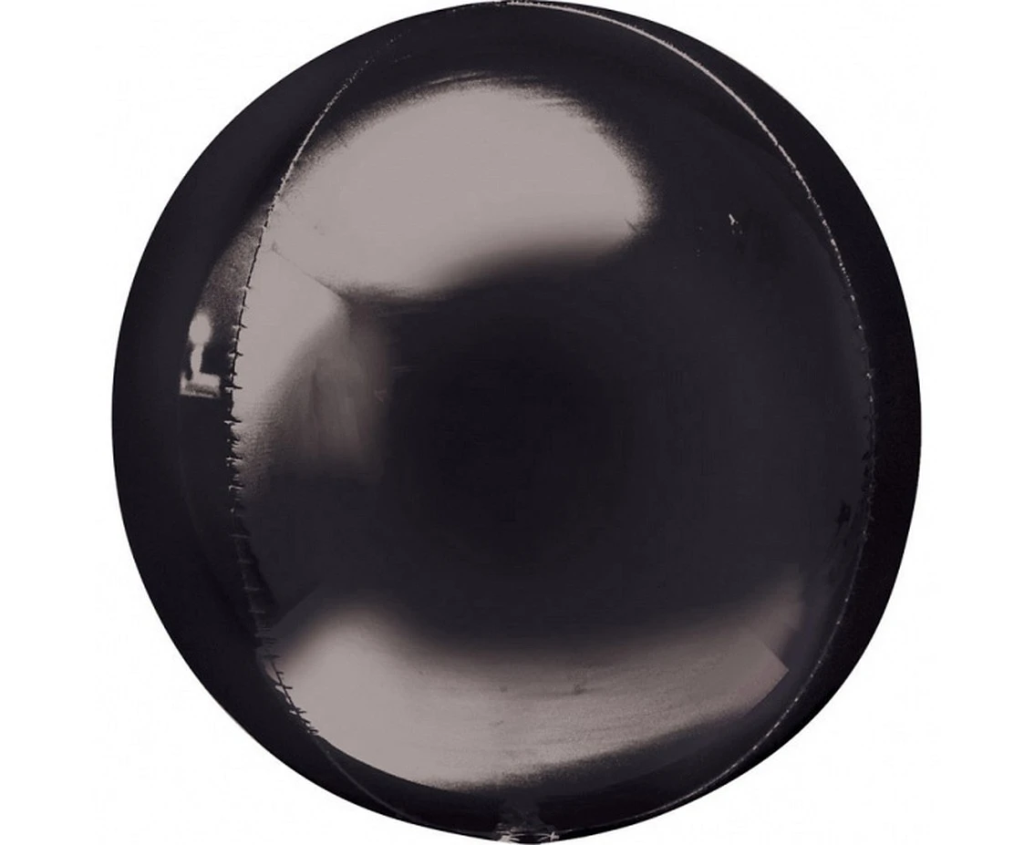 Balon foliowy 15", ORBZ kula czarna