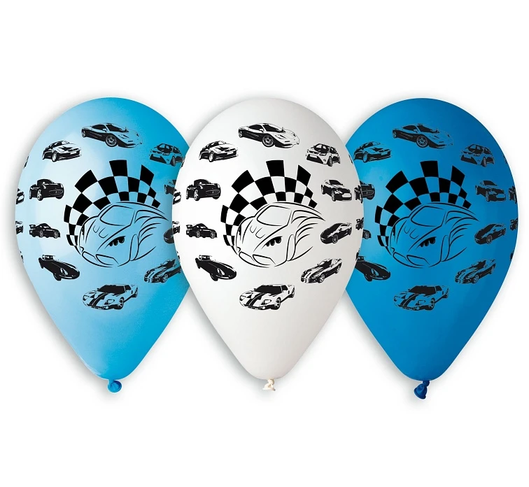 Balony Gemar 12", pastel premium samochody, pastel 5szt.