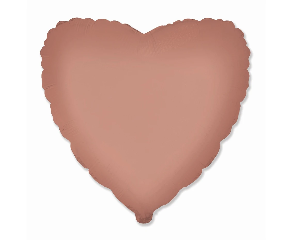 Balon foliowy 18" FX - Serce (matowe Vintage Rose), niepakowany