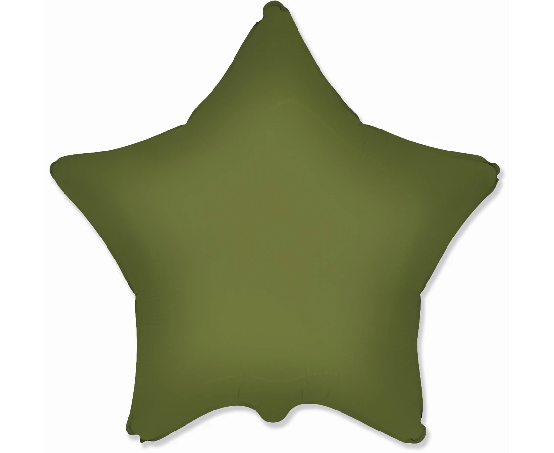 Balon foliowy 18" FX - Gwiazda (matowa Olive Green) KK