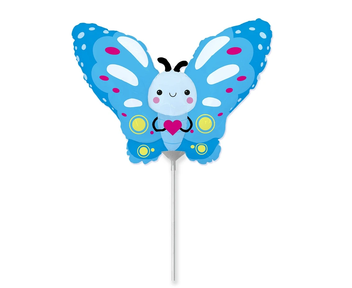 Balon foliowy 14" FX - Motylek (niebieski)