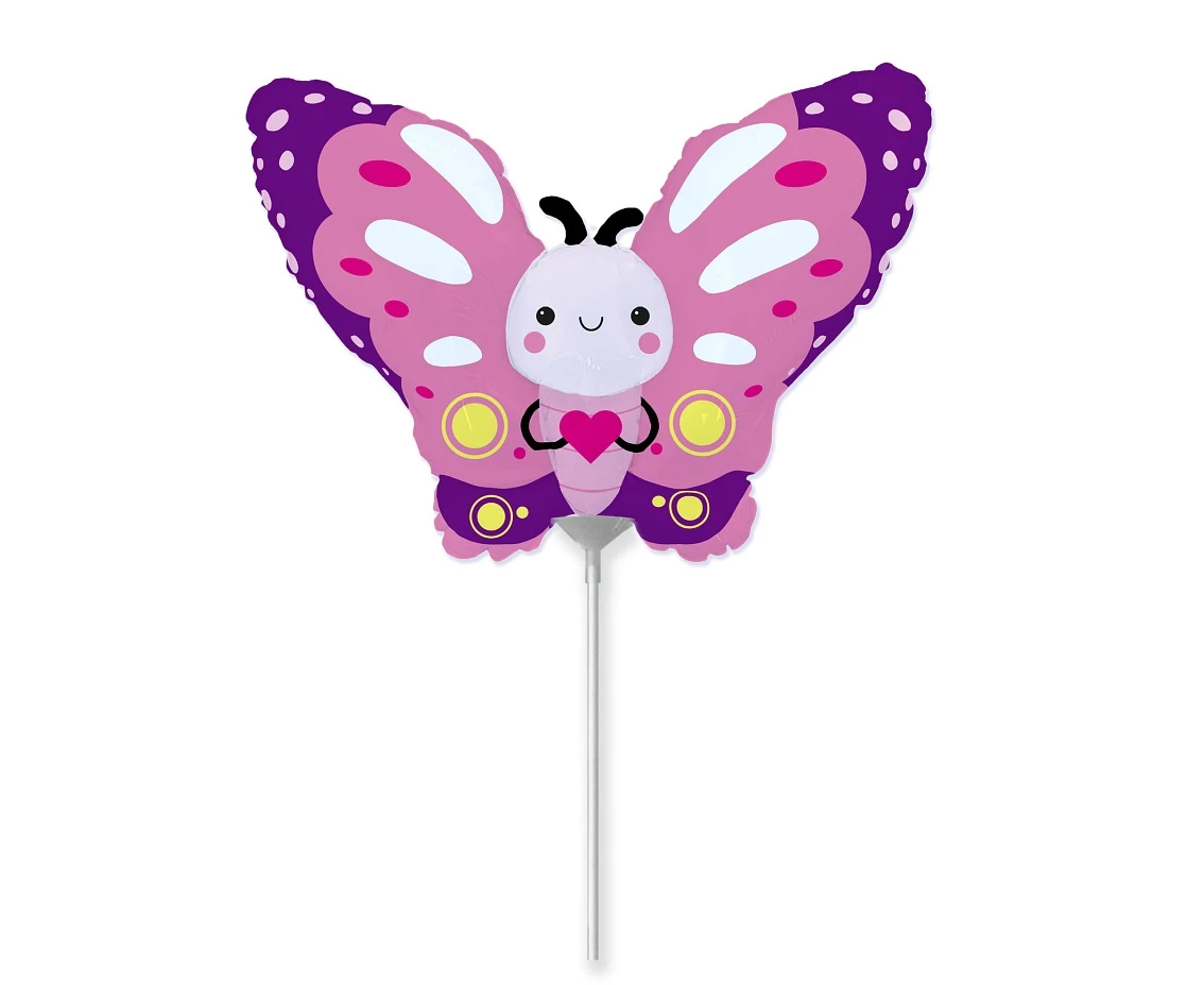 Balon foliowy 14" FX - Motylek (różowy)