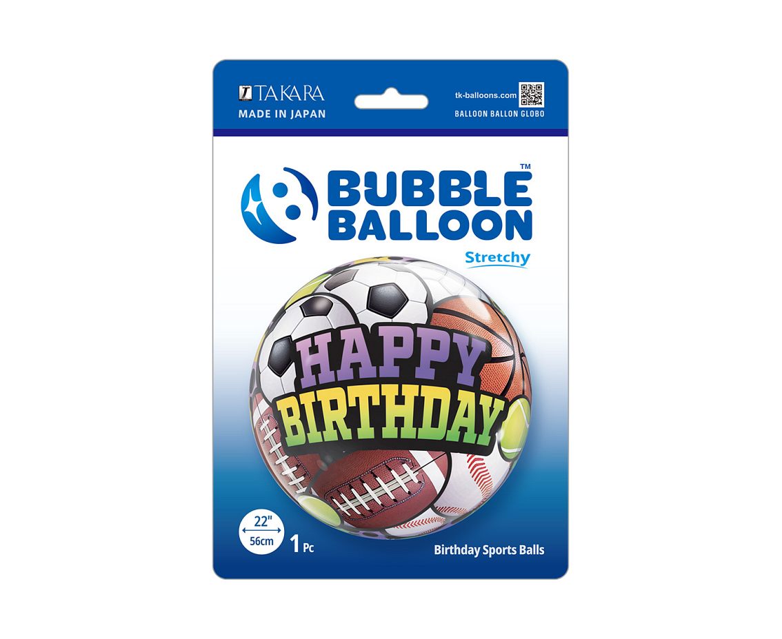 Balon Takara BUBBLE BALLOON Birthday Sports Balls, 22"