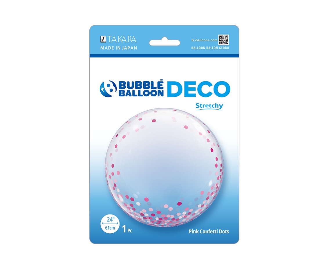 Balon Takara DECO Pink Confetti Dots, 24"