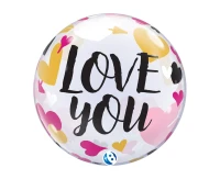 Balon Takara BUBBLE BALLOON Love you Hearts & Arrows, 22"