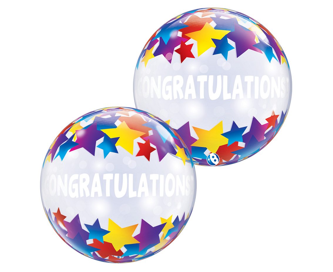 Balon Takara BUBBLE BALLOON Congratulations Shooting Stars, 22"