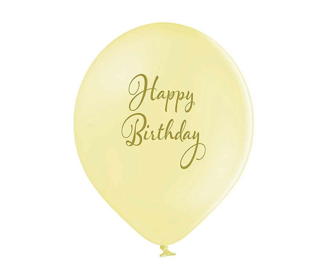 Balony Belbal 12", D11, happy birthday, 6szt.