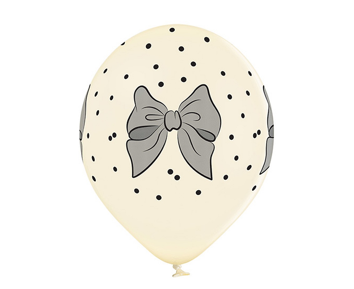 Balony Belbal 12", D11, waniliowe kokardki, 6szt.