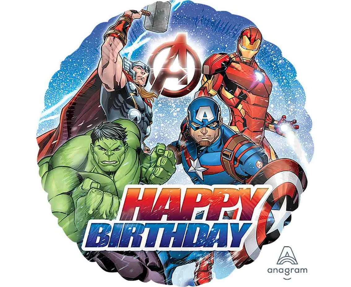 Balon foliowy 18" SHP -  Avengers animated Birthday KK
