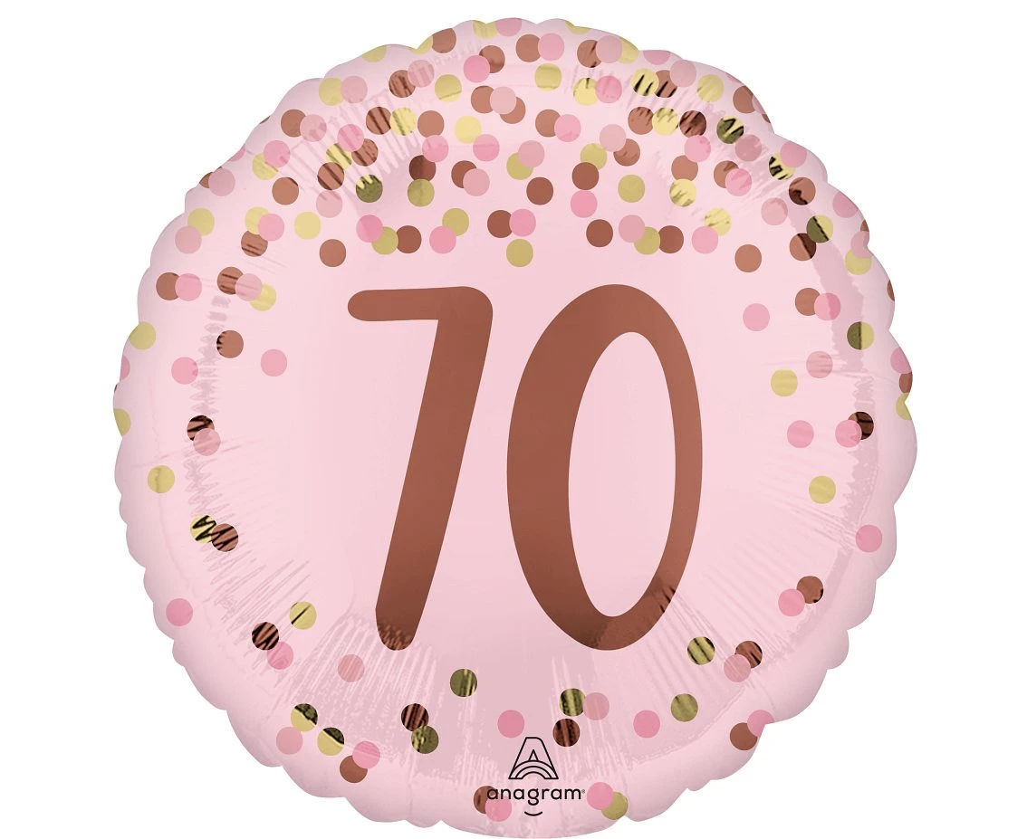 Balon foliowy 18" Pretty pink 70th birthday KK