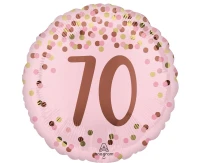 Balon foliowy 18" Pretty pink 70th birthday KK