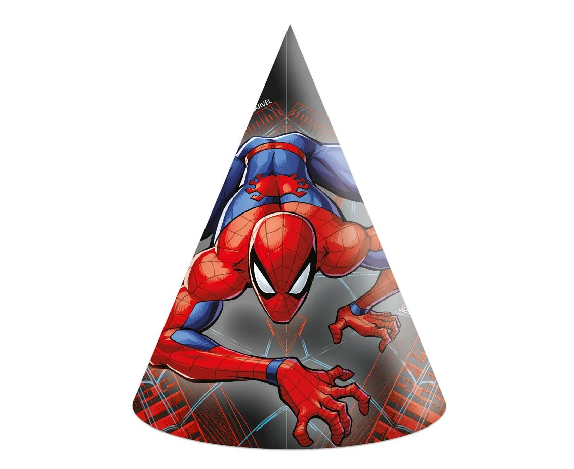 Czapeczki papierowe Spiderman, 6 szt.