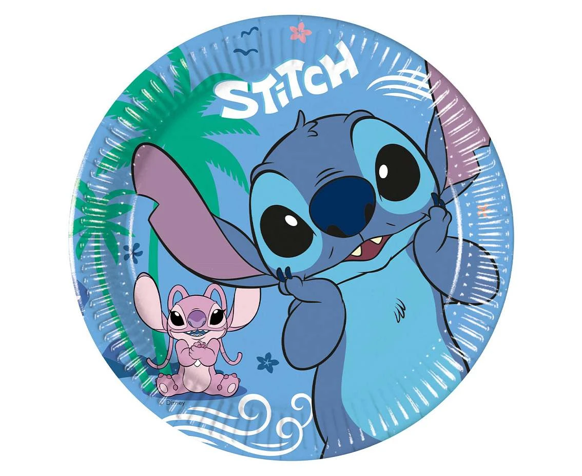 Talerzyki papierowe Stitch & Angel, 20 cm, 8 szt.